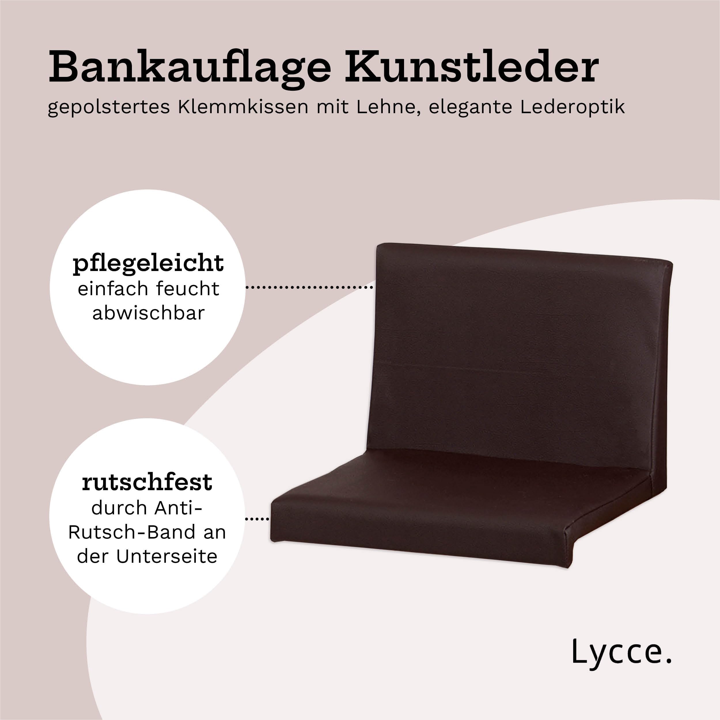 lycce-bankauflage-klemmkissen-1-leiste-kunstleder-braun-mit-r-ckenlehne image 3