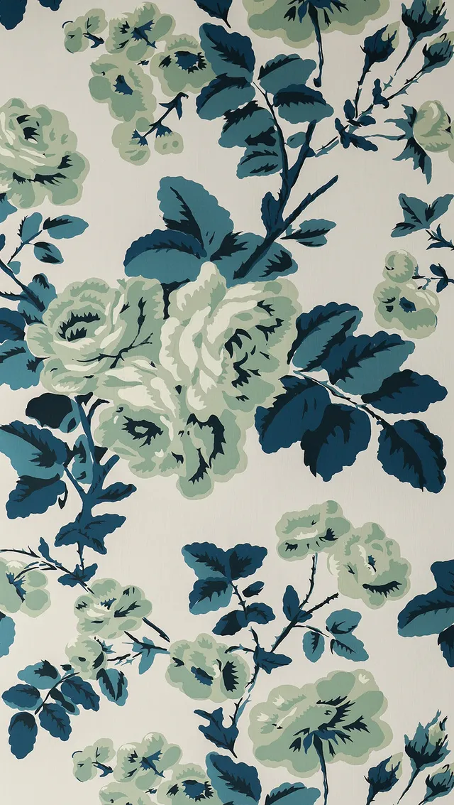 hembus-tapete-1290-tiroler-rosen-papiertapete-blau-gr-n-47-cm image 1