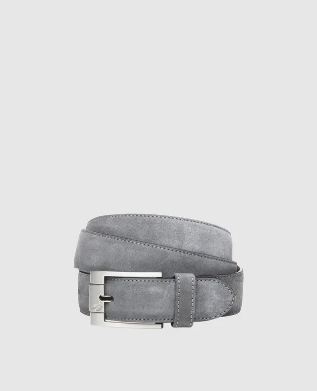 dinkelacker-bence-plain-v-lederg-rtel-grau-aus-kalb-veloursleder image 1