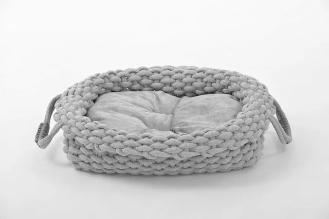 lycce-hundebett-knit-baumwollstoff-geflochten-grau-gr-e-1 image 1