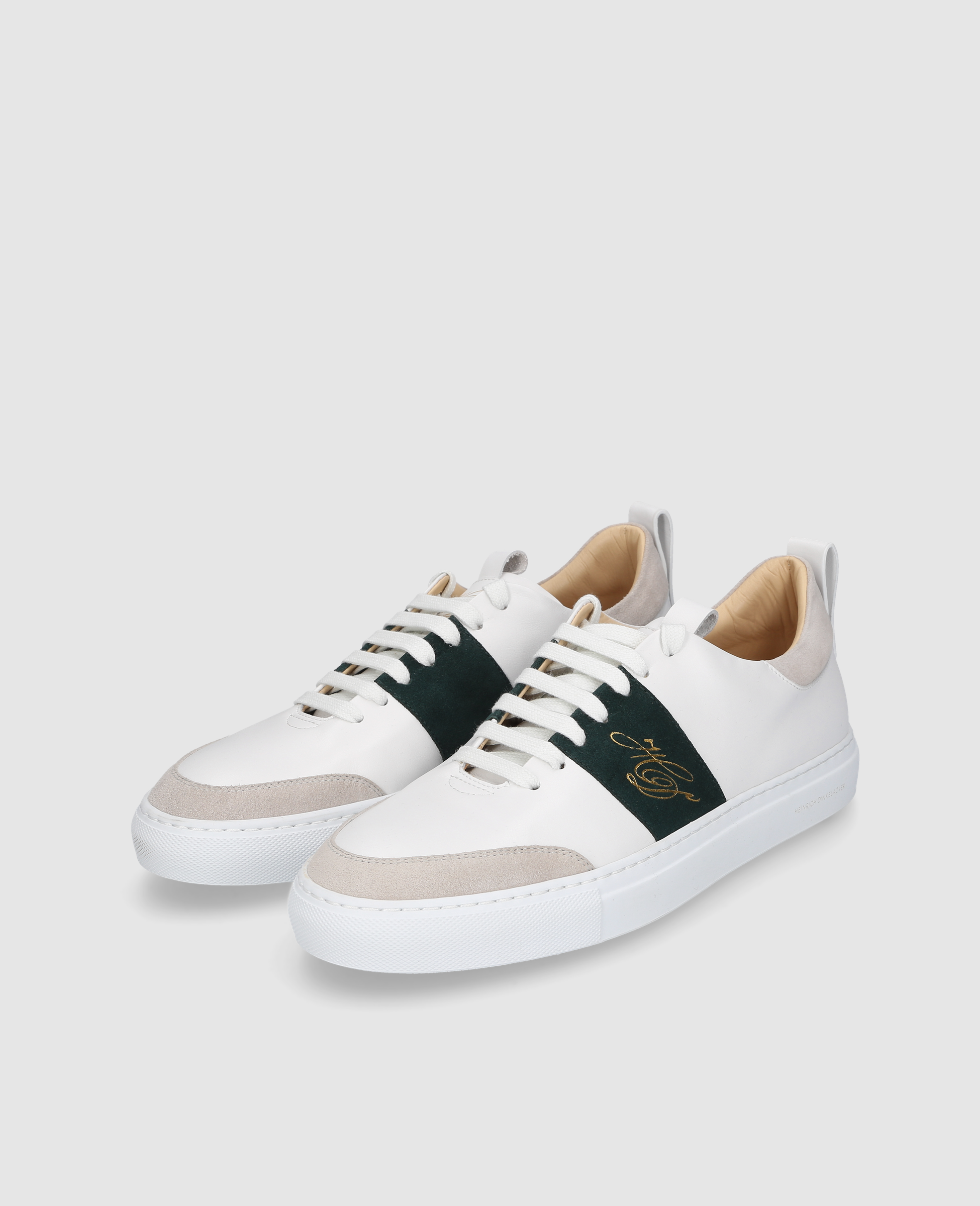 dinkelacker-turin-tennis-sneaker-wei-petrol-kalbsnappa image 2