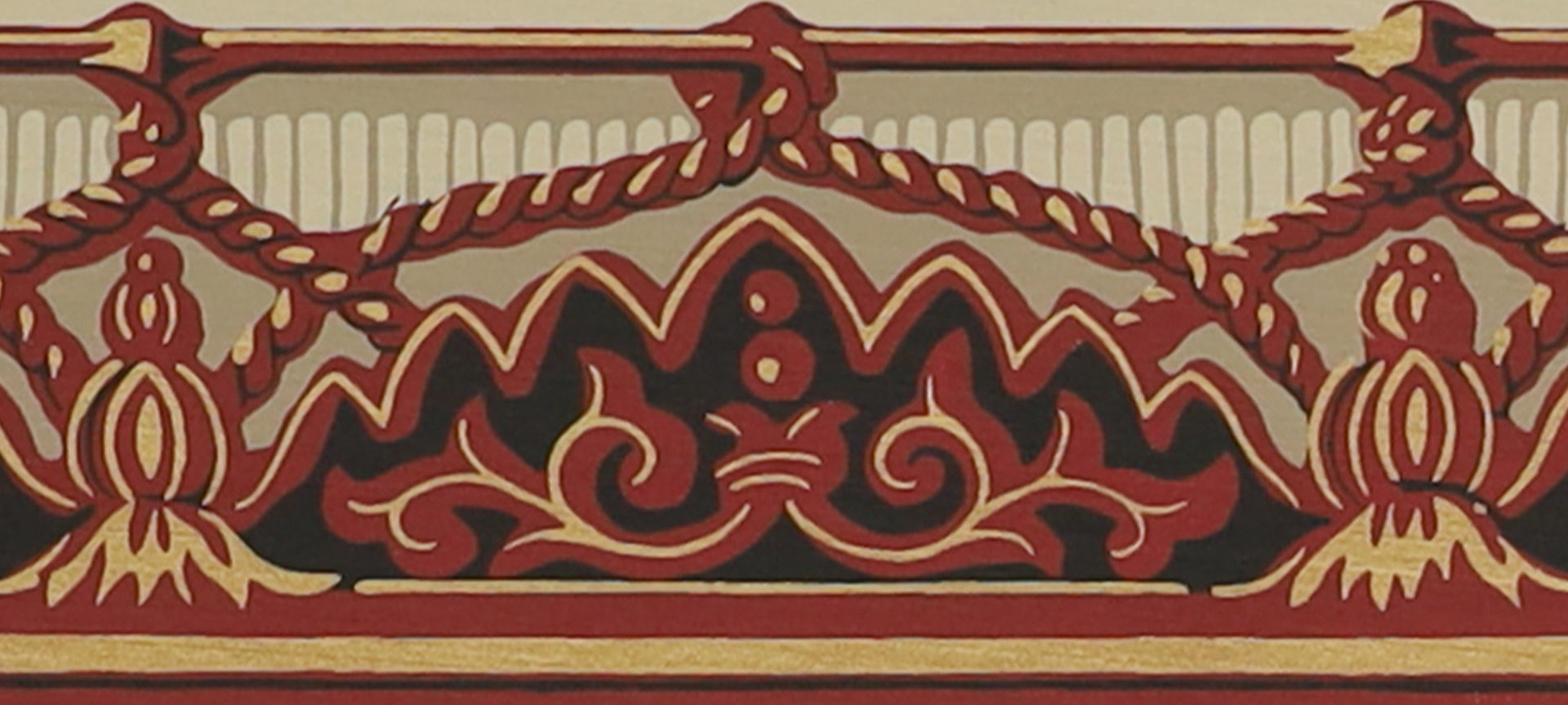 hembus-borte-521-b-poggenpuhls-tapetenborte-6-7-cm-rot-schwarz image 2