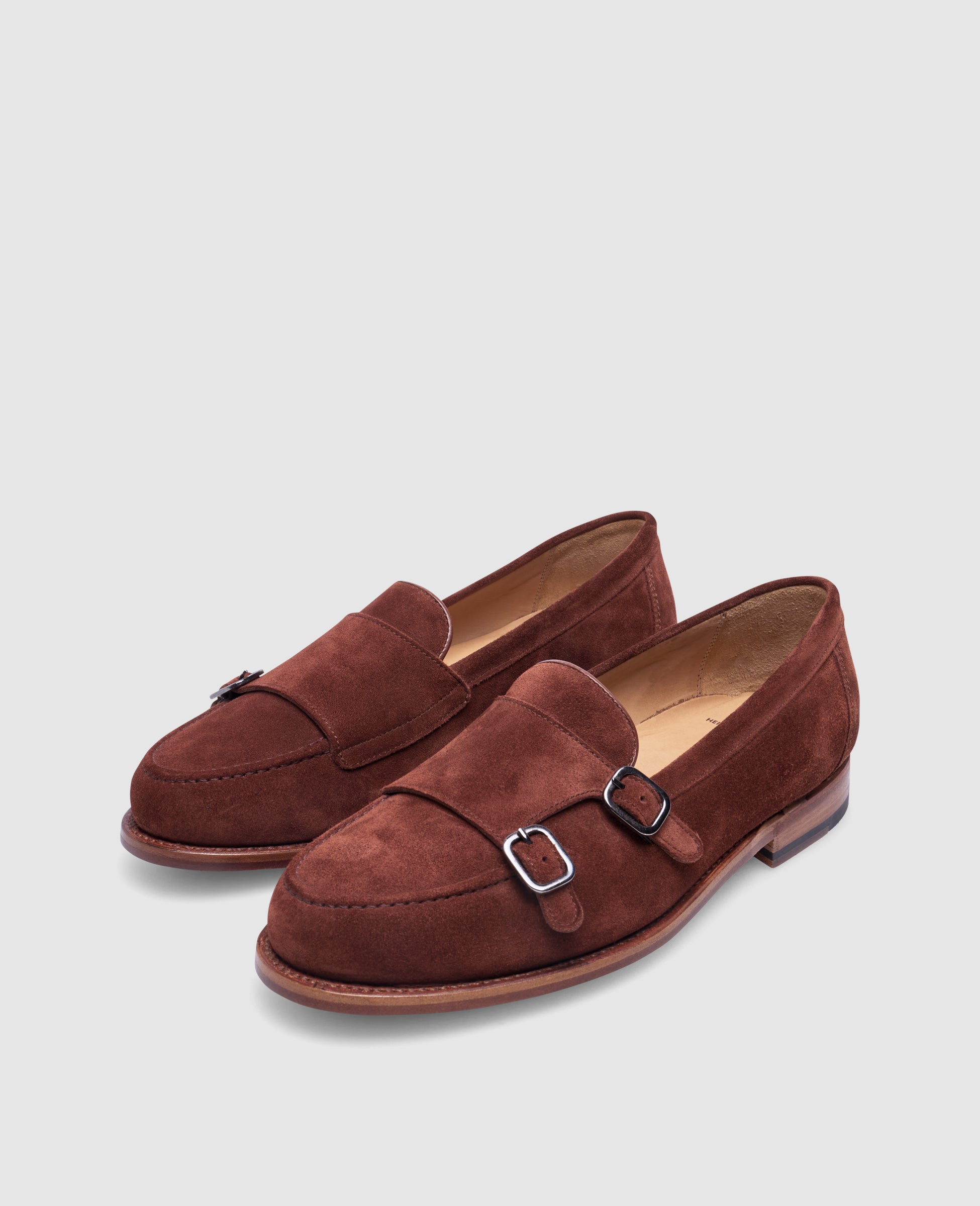 dinkelacker-wien-double-monk-v-rotbraun-kalbsvelours-schnallenschuh image 2