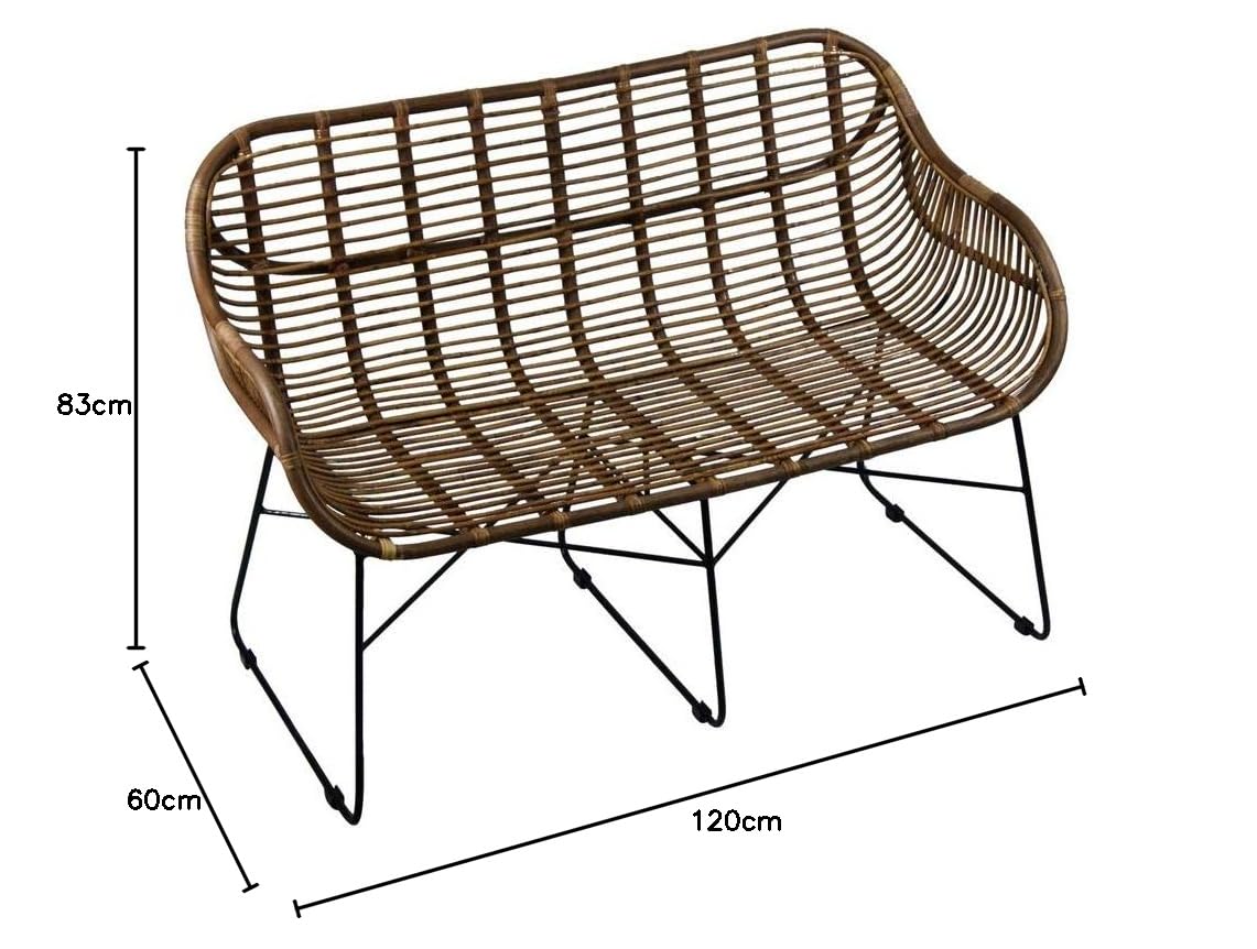 lycce-rattansofa-venus-retro-mit-armlehne-braun-120x60x83-cm image 2