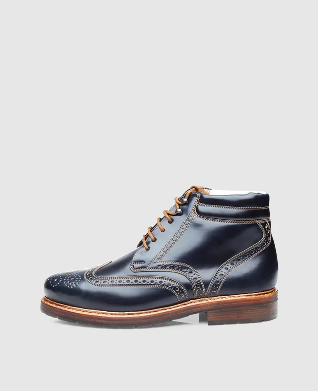 dinkelacker-buda-full-brogue-c-boot-navy-shell-cordovan image 1