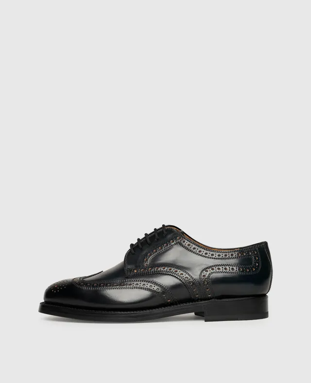 dinkelacker-london-full-brogue-c-derby-schwarz-shell-cordovan image 1