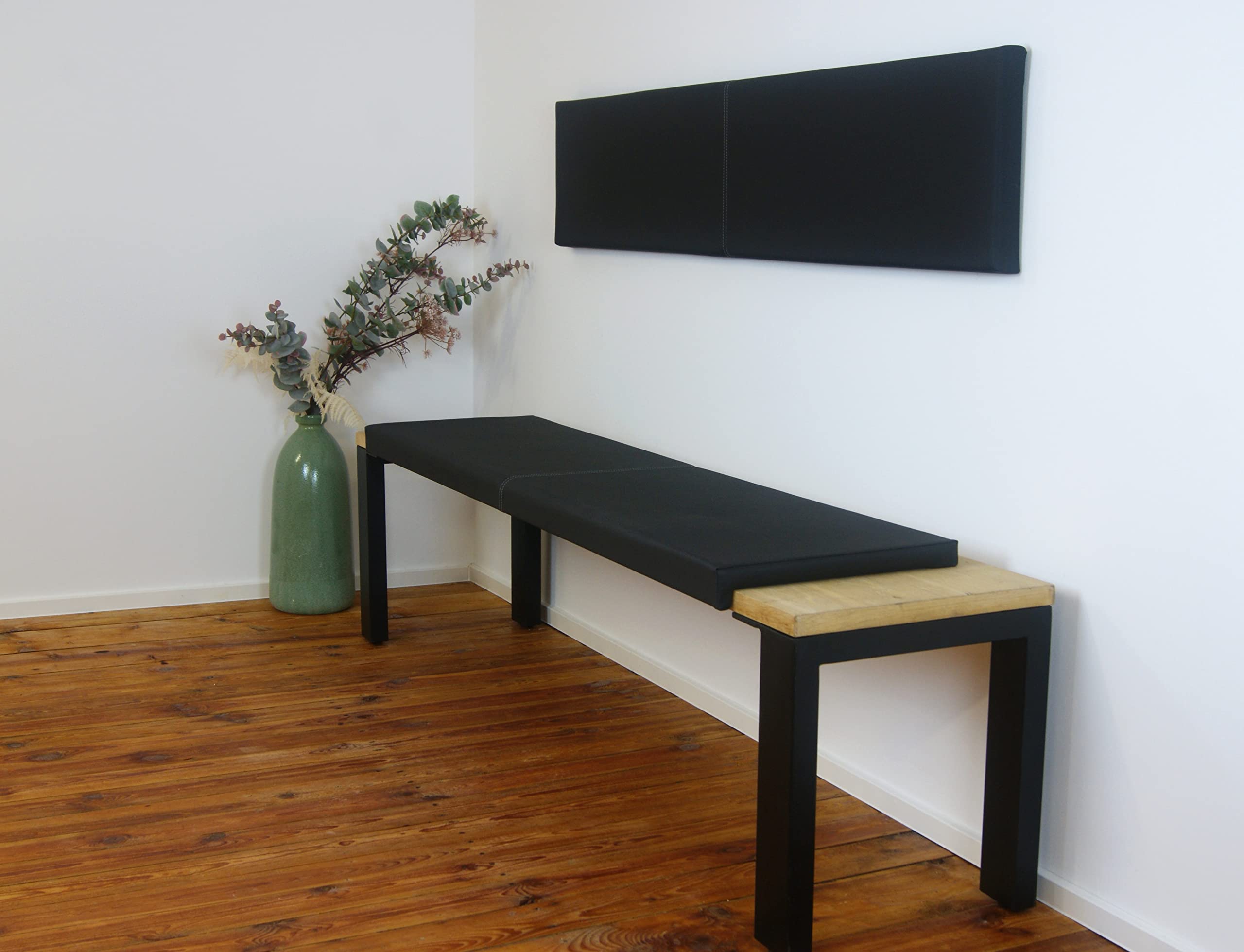lycce-klemmkissen-sitzkissen-kunstleder-schwarz-115-x-38-cm-2-sitzer image 2