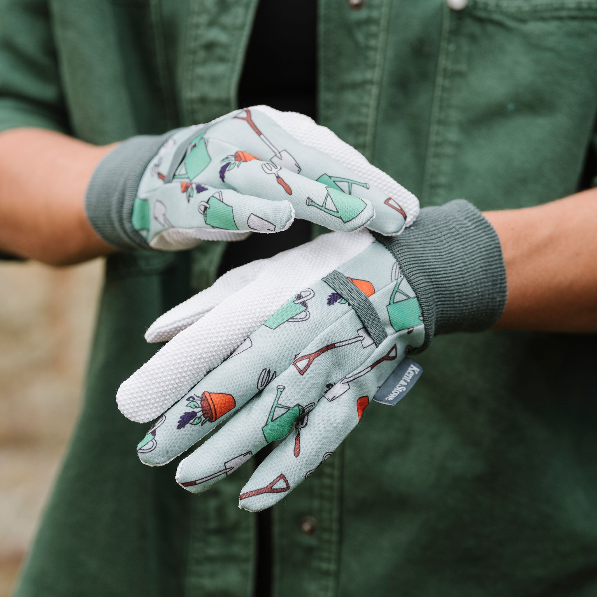 kent-stowe-garden-icons-baumwoll-handschuhe-small-mit-grip-punkten image 2