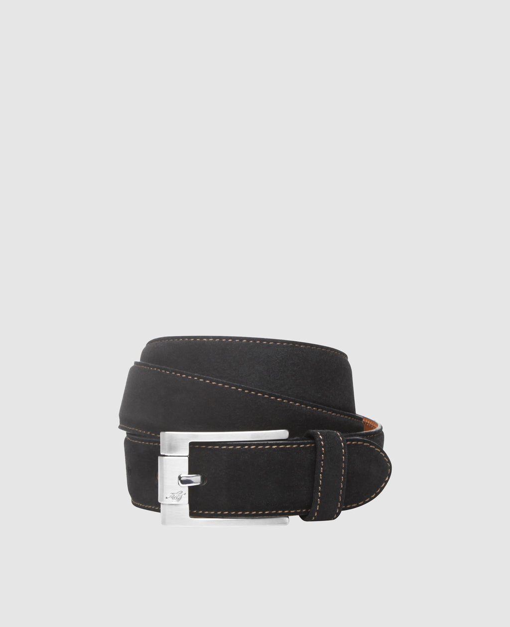 dinkelacker-bence-plain-v-lederg-rtel-schwarz-velours-kalbsleder image 1