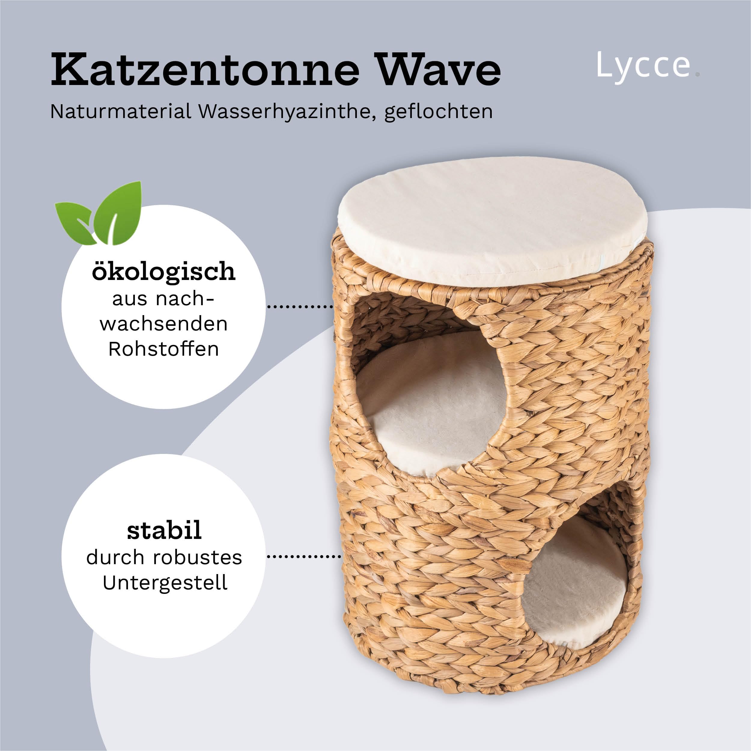 lycce-katzentonne-wave-f-r-kleine-katzen-wasserhyazinthe-h47xb32cm image 2