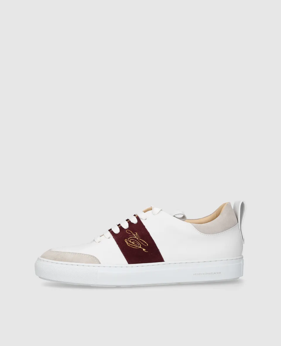 dinkelacker-turin-tennis-sneaker-np-white-burgundy-herrensneaker image 1