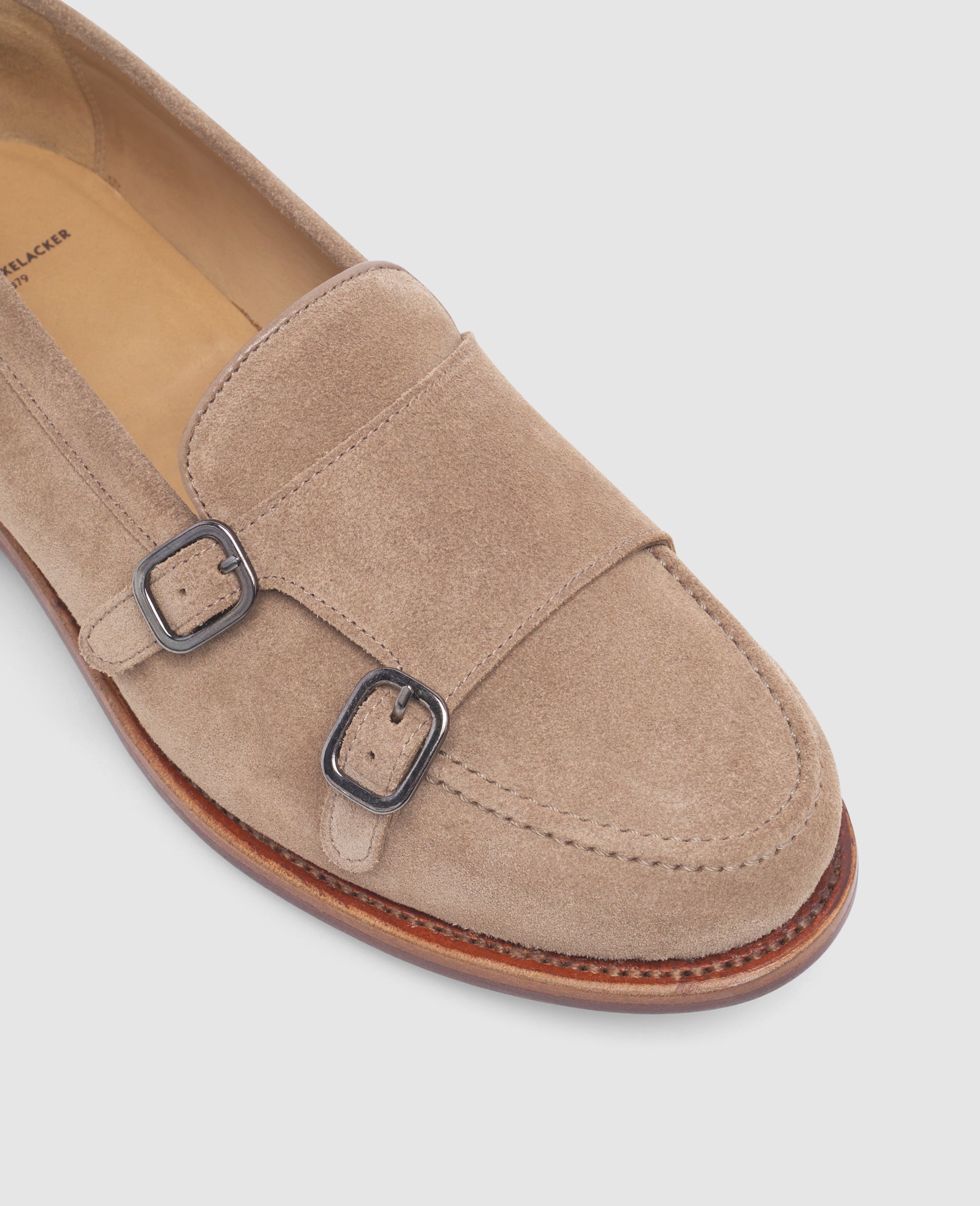 dinkelacker-wien-double-monk-v-beige-kalbsvelours-schnalle image 4
