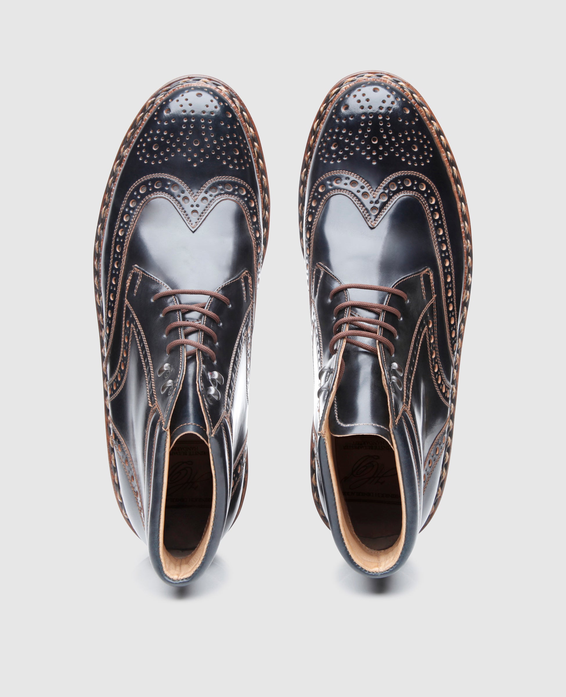 dinkelacker-buda-full-brogue-stiefel-c-schwarz-shell-cordovan image 8