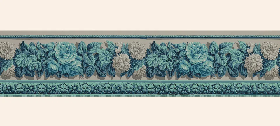 hembus-borte-436-blaue-rosen-tapetenborte-23-0-cm image 1