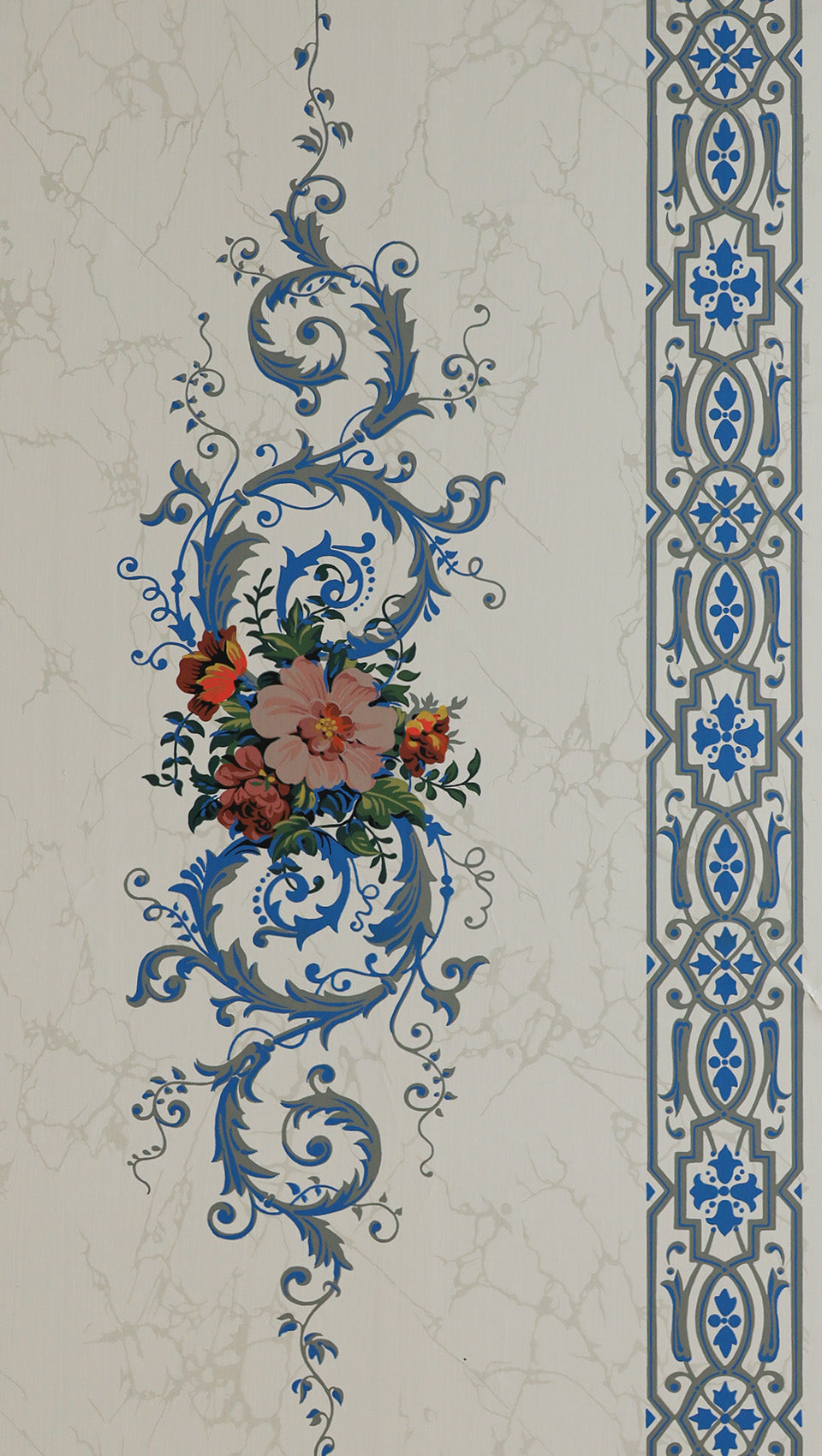 hembus-tapete-538-marmor-und-blumen-papiertapete-46-cm-blau-gr-n image 1