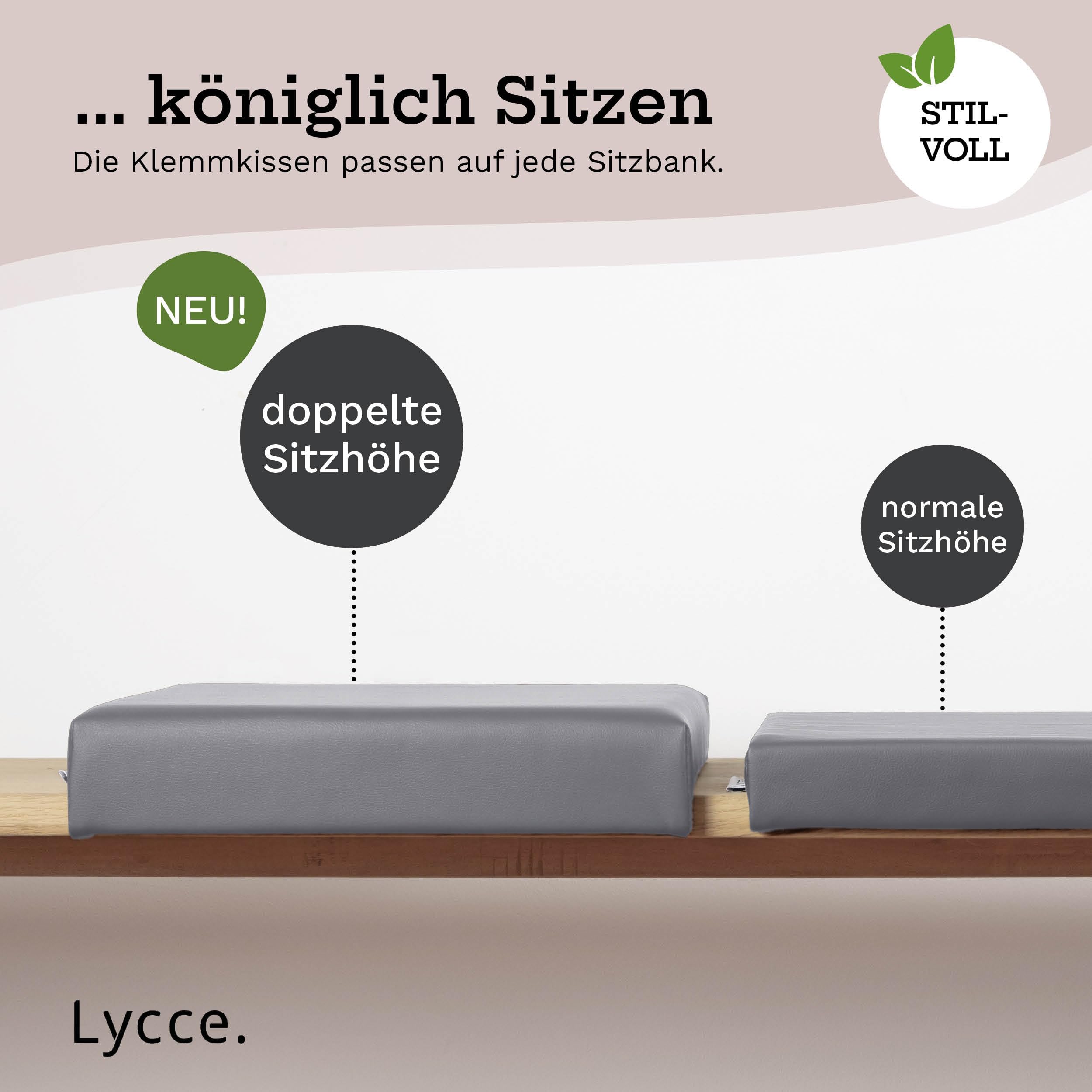 lycce-bankauflage-klemmkissen-kunstleder-1-leiste-grau-40x38x8-cm image 2