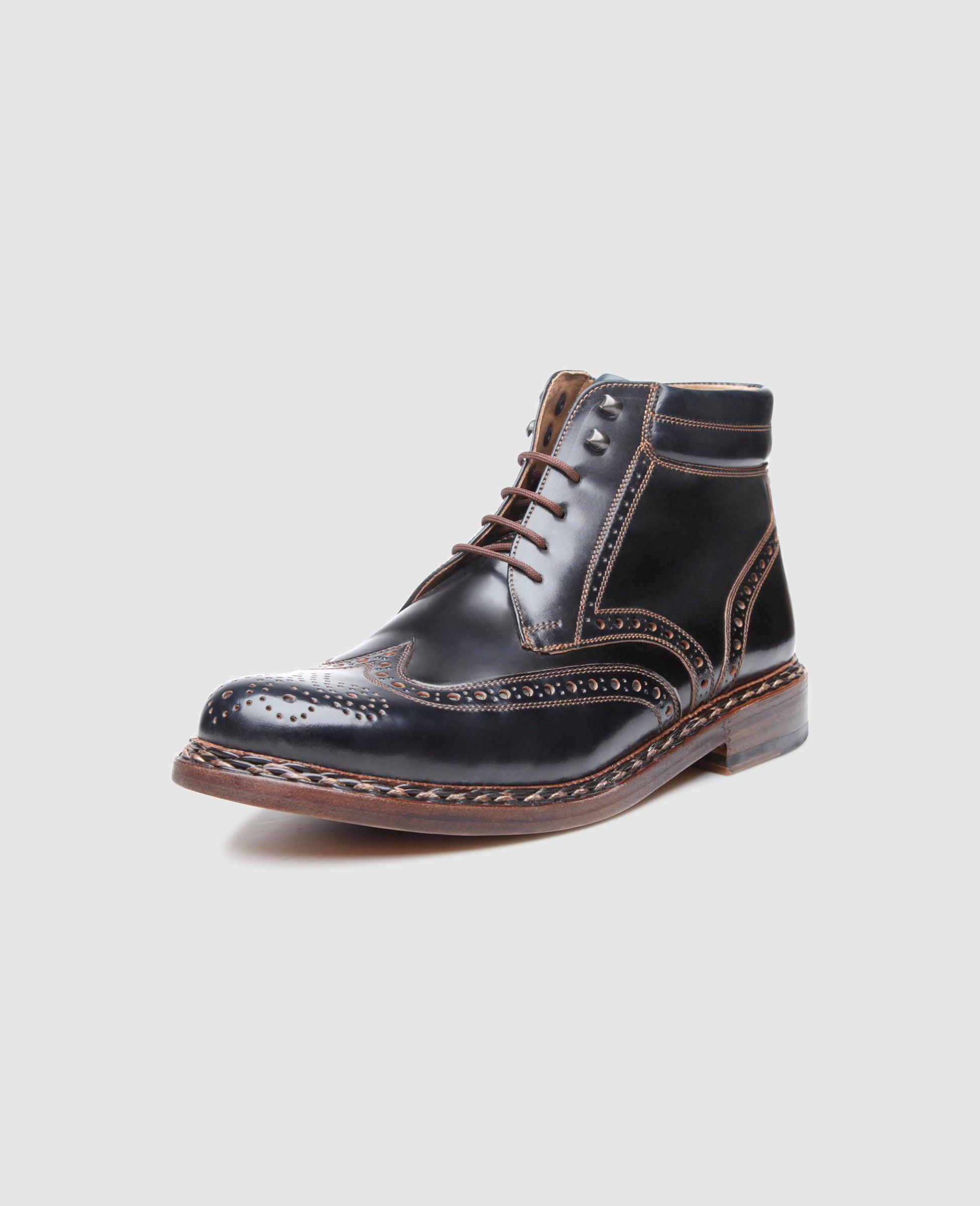 dinkelacker-buda-full-brogue-stiefel-c-schwarz-shell-cordovan image 2