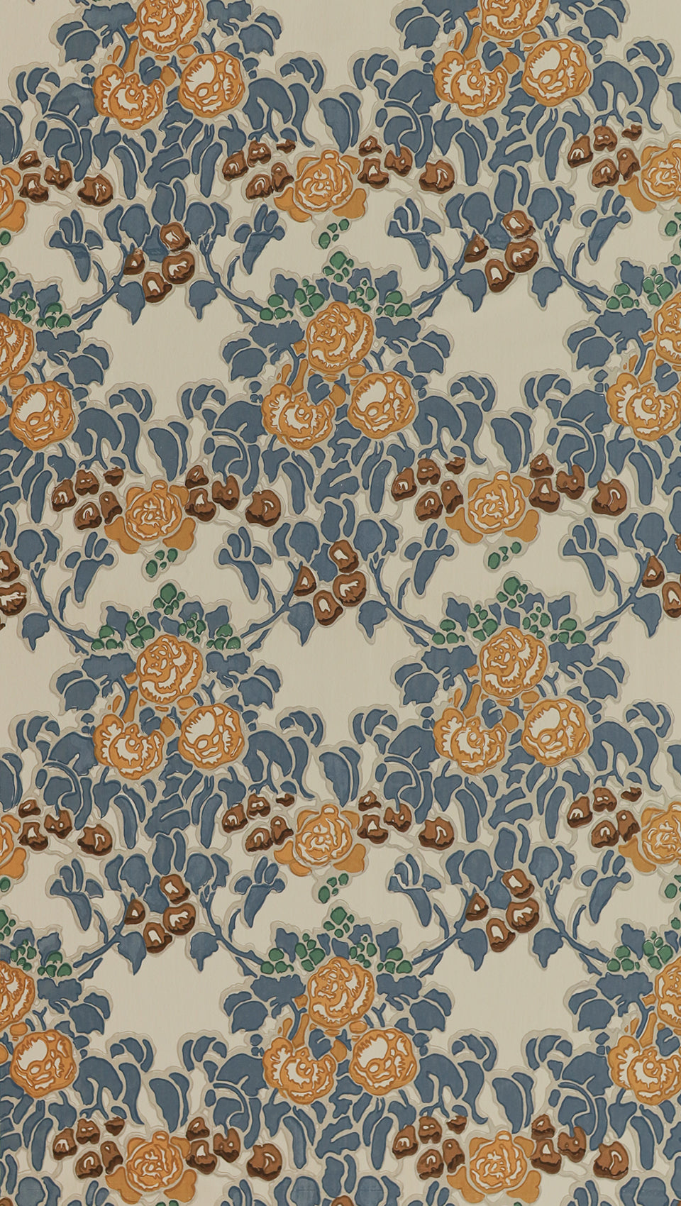 hembus-tapete-504-kachelornament-blau-ocker-papiertapete image 1