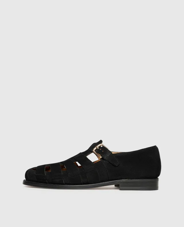 dinkelacker-london-fs-v-sandale-herren-schwarz-kalbsvelours image 1