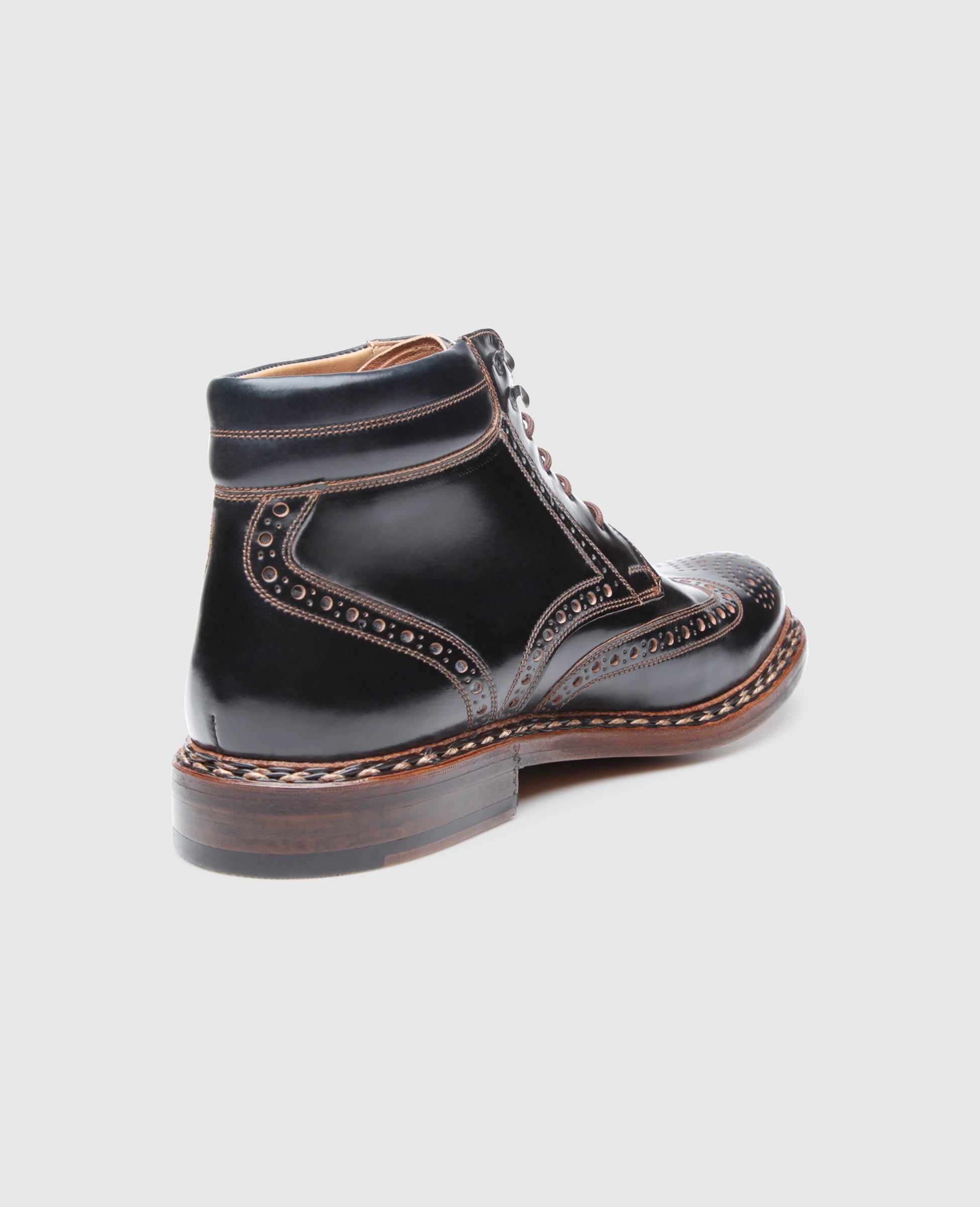 dinkelacker-buda-full-brogue-stiefel-c-schwarz-shell-cordovan image 3