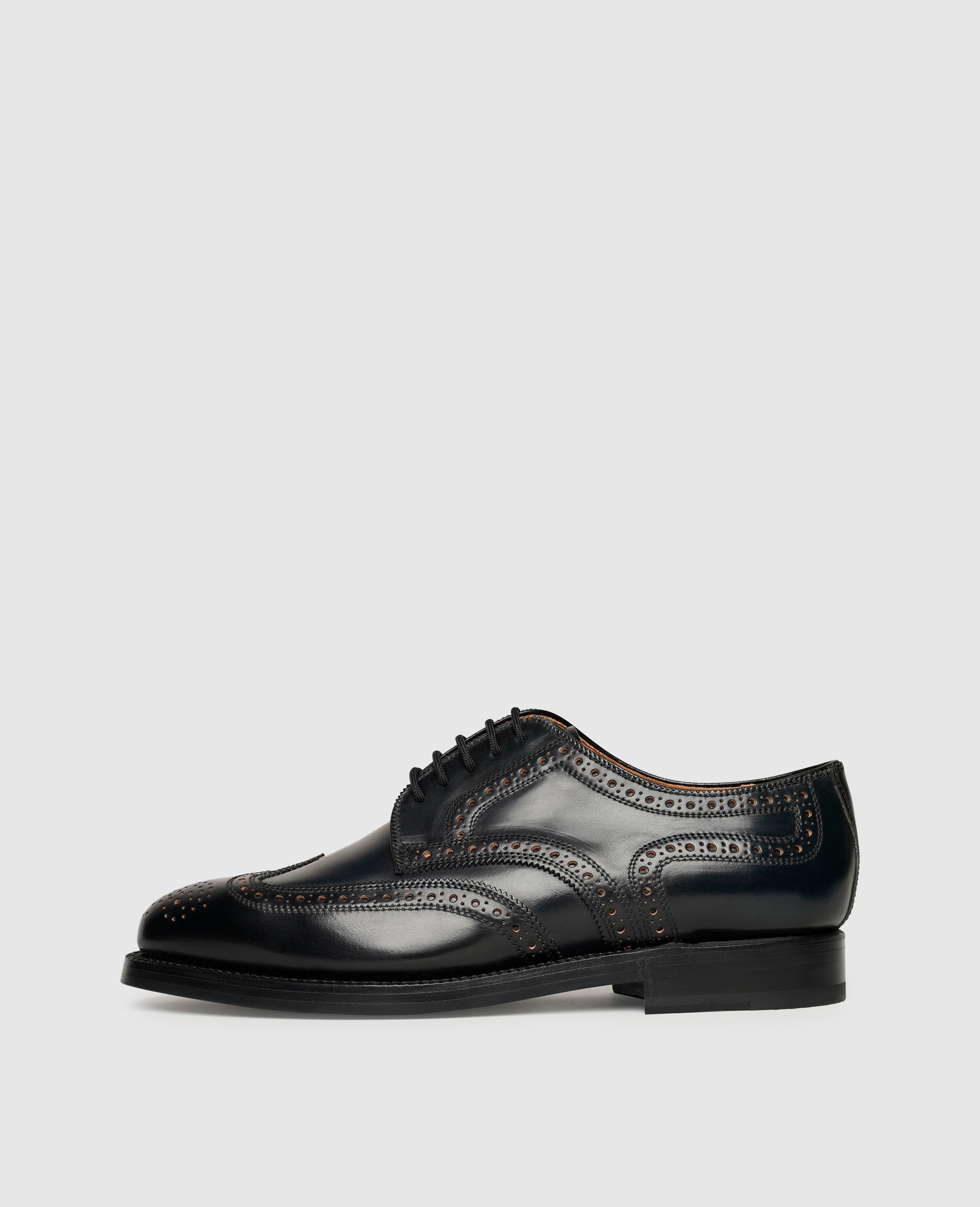 dinkelacker-london-full-brogue-c-derby-schwarz-shell-cordovan image 1
