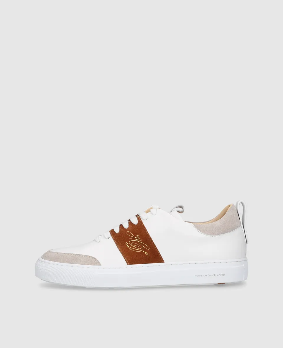 dinkelacker-turin-tennis-sneaker-np-wei-rotbraun-kalb-nappa image 1