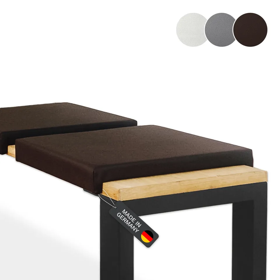 lycce-bankauflage-klemmkissen-2-leisten-kunstleder-braun-banktiefe-33-cm image 1
