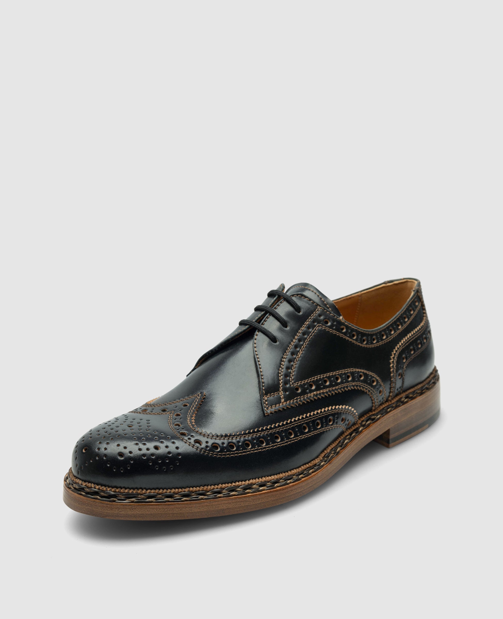dinkelacker-buda-full-brogue-c-derby-schwarz-shell-cordovan image 7