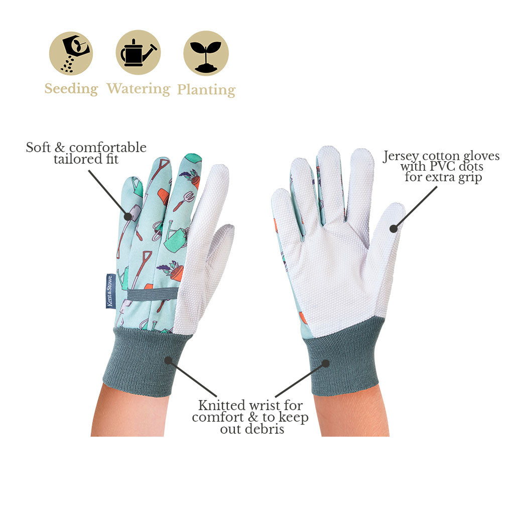 kent-stowe-garden-icons-baumwoll-handschuhe-small-mit-grip-punkten image 6