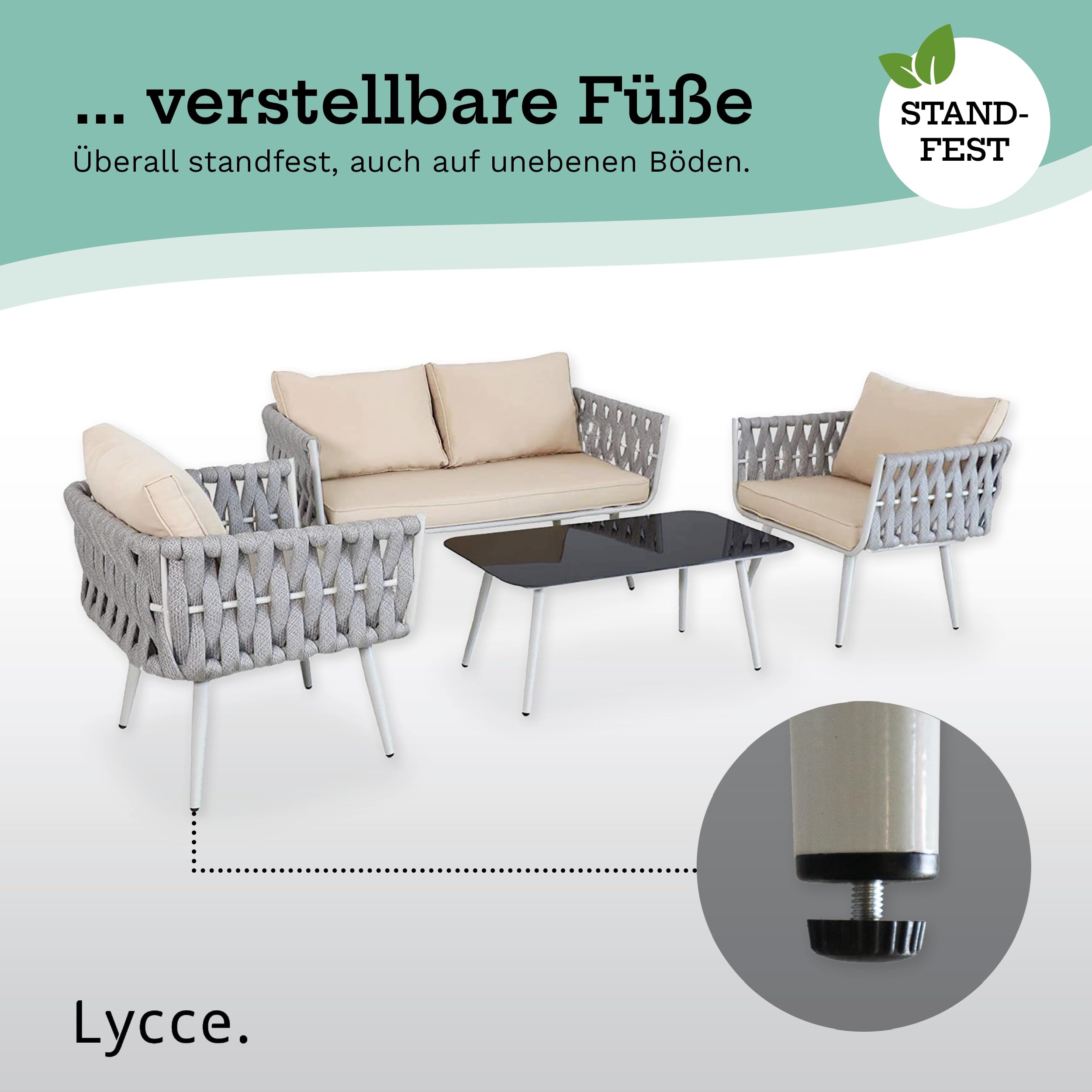 lycce-terrassenm-bel-gartenm-bel-set-4-sitzer-grau-rubber-cotton-mit-alu-gestell image 5
