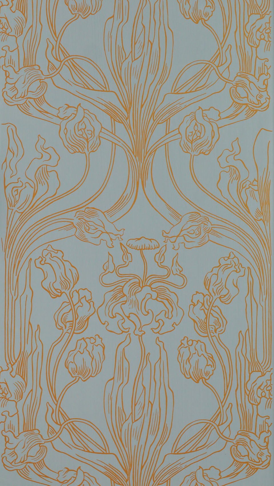 hembus-tapete-3070-d-tulpen-papiertapete-orange-hellblau image 1