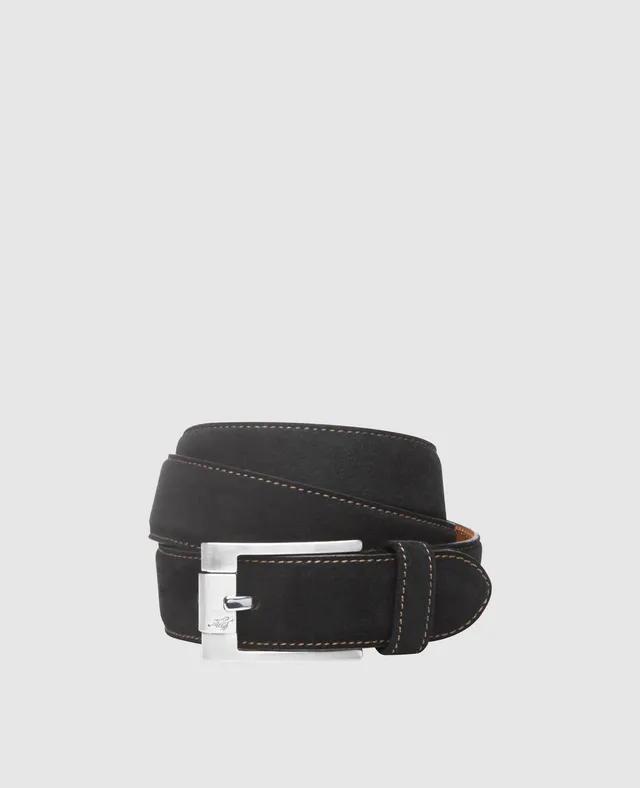 dinkelacker-bence-plain-v-lederg-rtel-schwarz-velours-kalbsleder image 1
