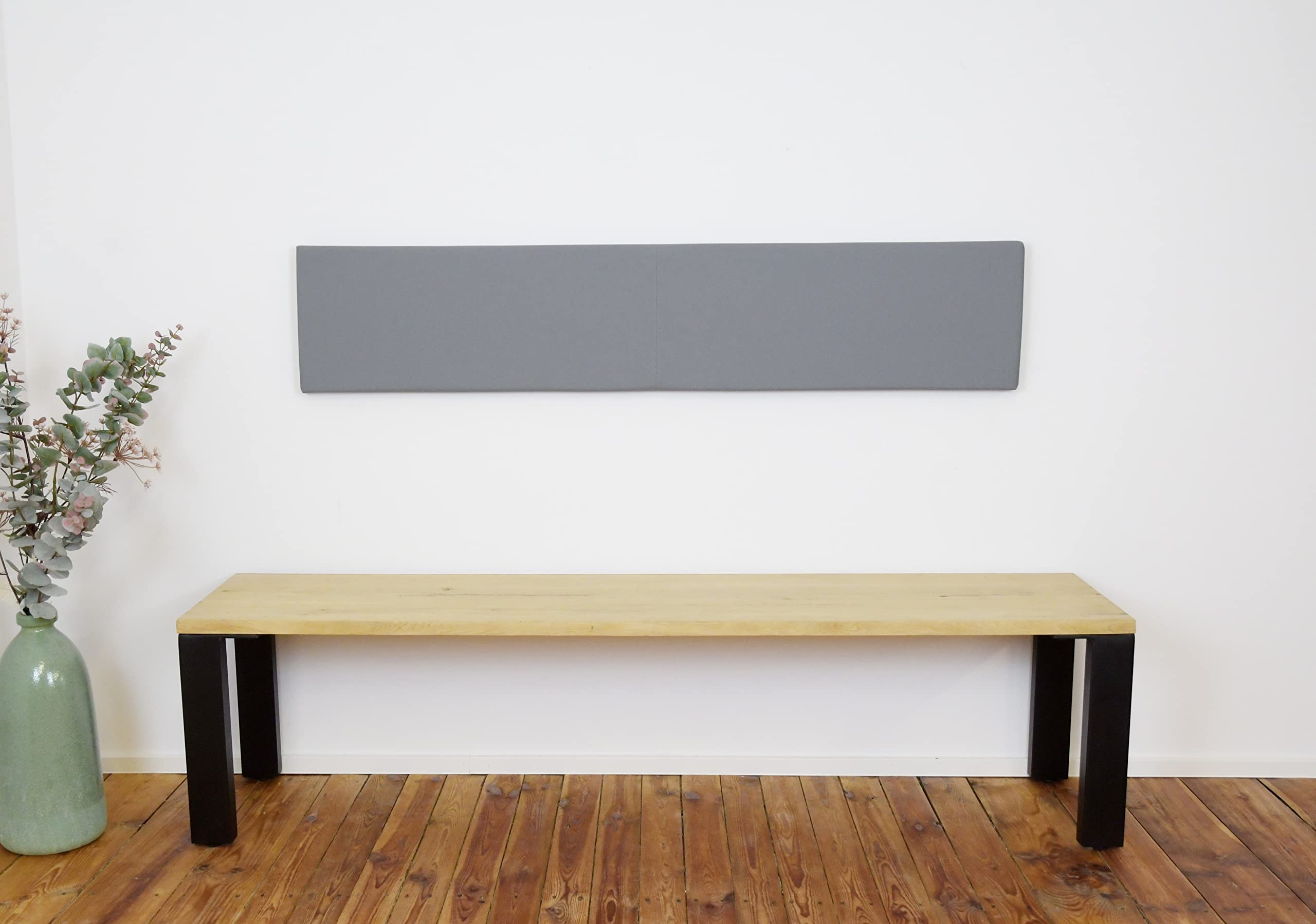 lycce-wandkissen-xxl-150cm-x-30cm-kunstleder-grau-mit-montage-set image 2