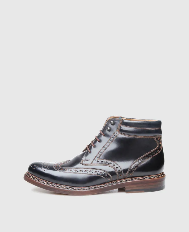 dinkelacker-buda-full-brogue-boot-black-shell-cordovan image 1