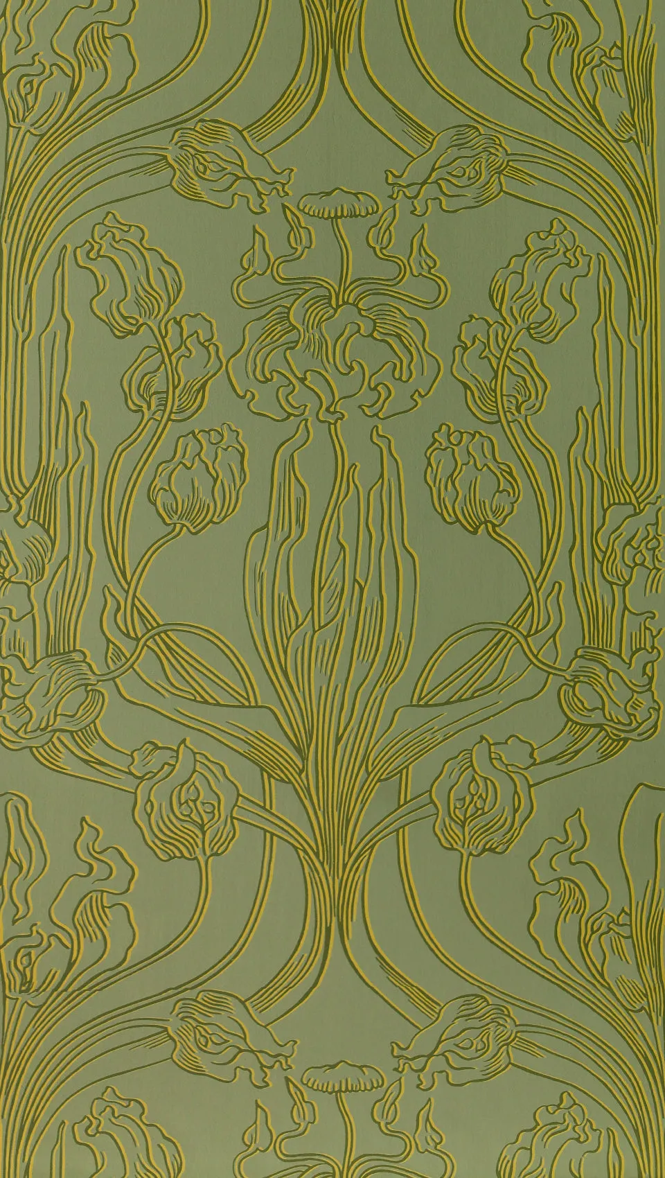 hembus-tapete-3070-c-tulpen-papiertapete-gelb-auf-gr-n image 1