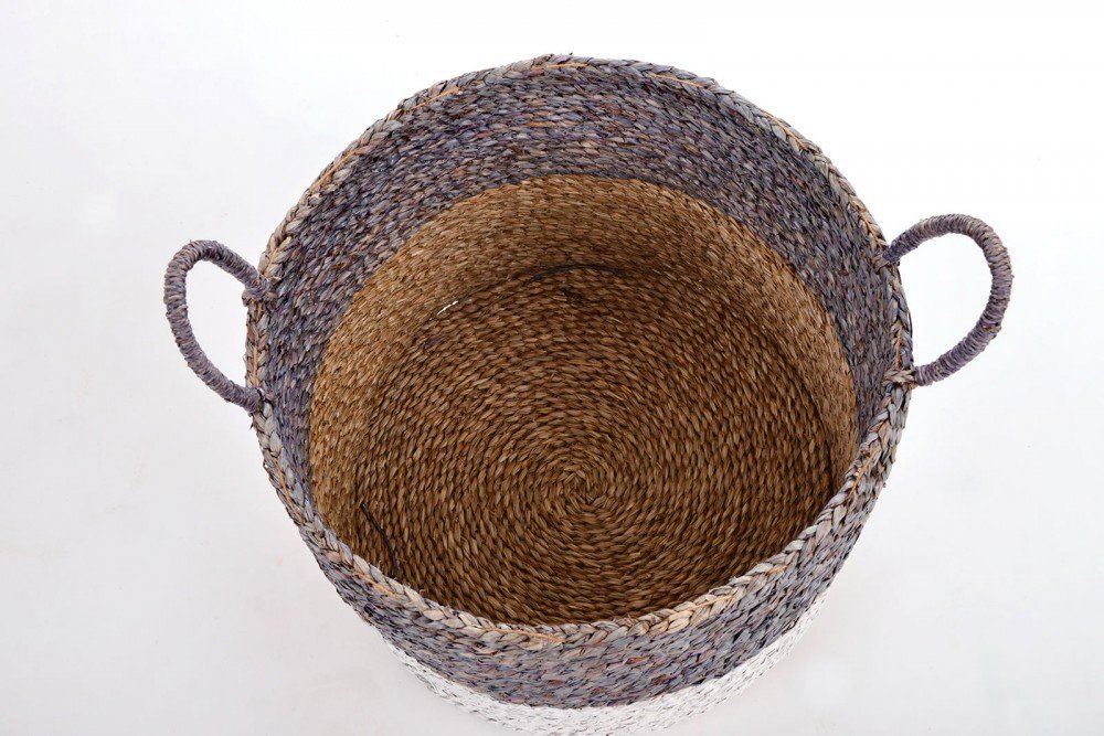 lycce-aufbewahrungskorb-seegras-rund-grau-braun-wei-gr-e-1-36x30-cm image 3