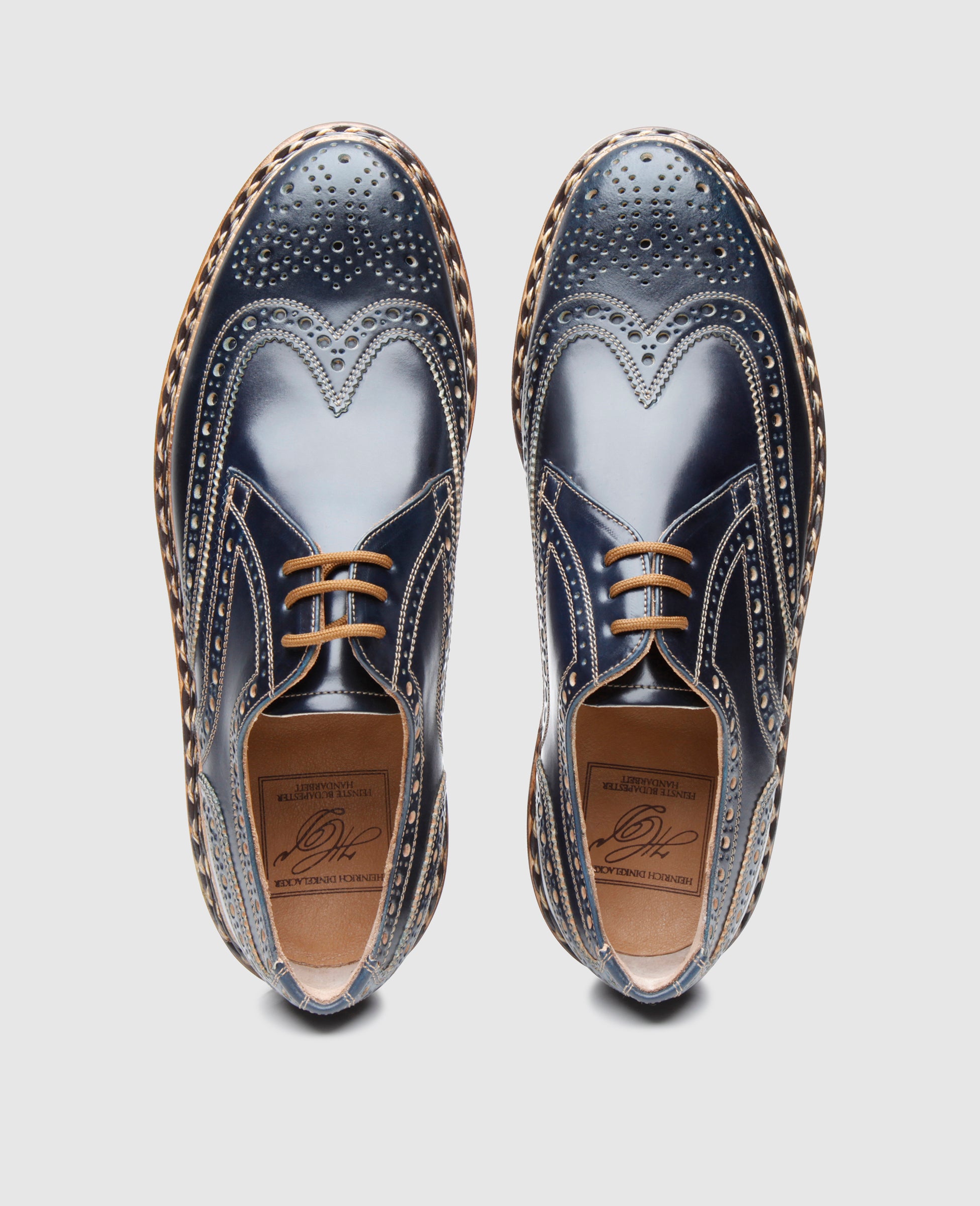 dinkelacker-buda-full-brogue-c-derby-navy-shell-cordovan image 7
