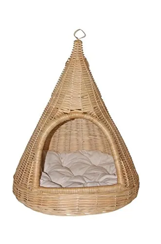 lycce-katzenh-hle-rattan-h-ngekorb-mit-kissen-45x45x55-cm image 1