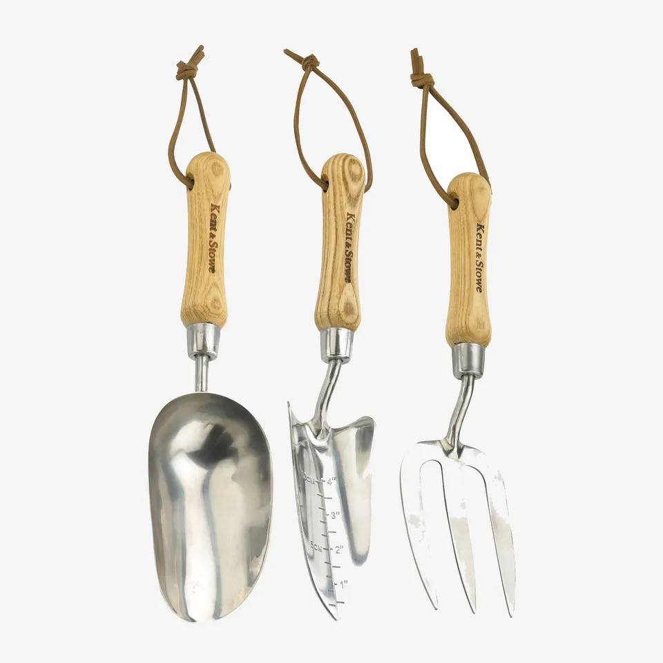 kent-stowe-edelstahl-handwerkzeug-set-3-teilig-umpflanzkelle-handgabel-pflanzsch image 1