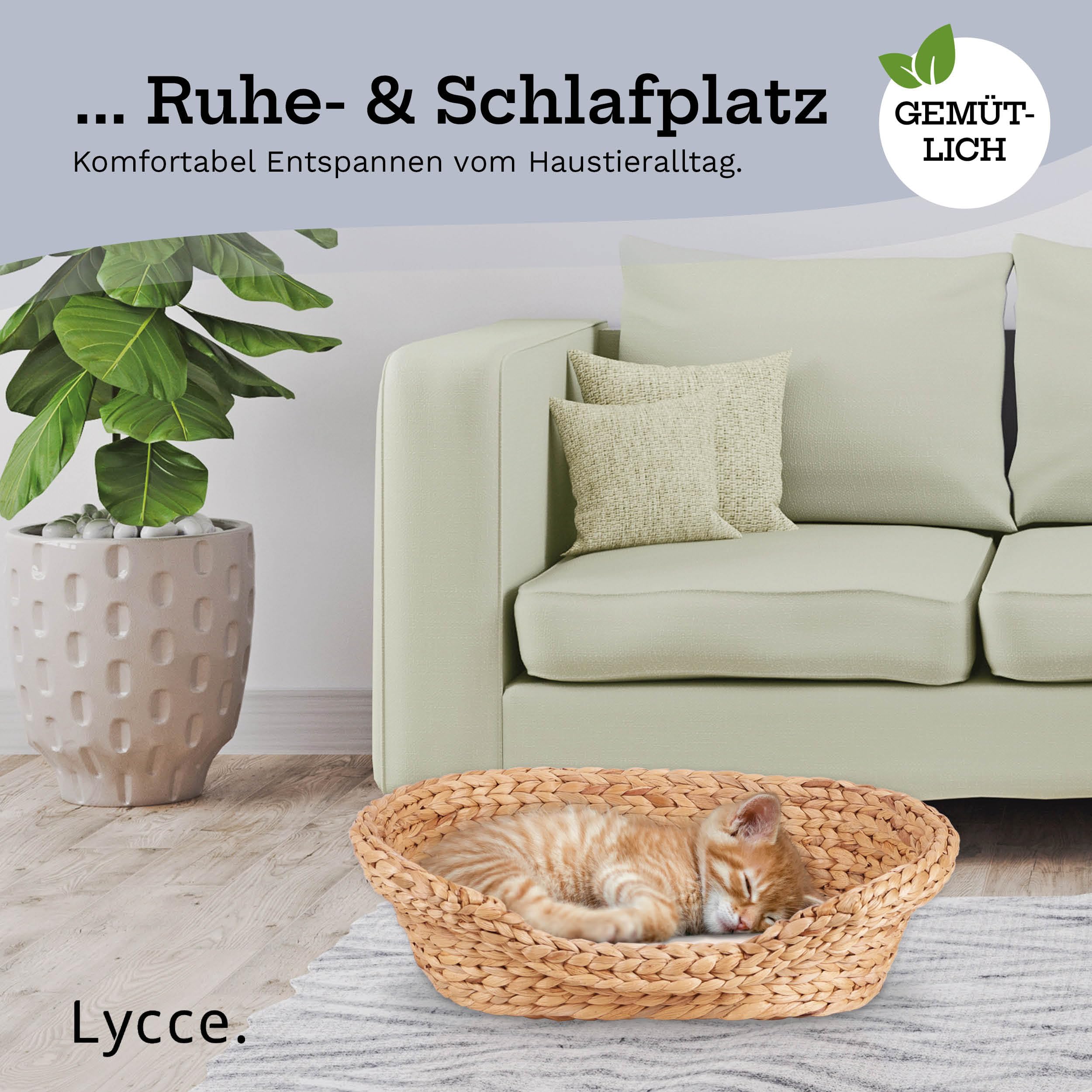 lycce-katzenbett-hundebett-oval-gr-1-wasserhyazinthe-mit-hohem-rand image 7