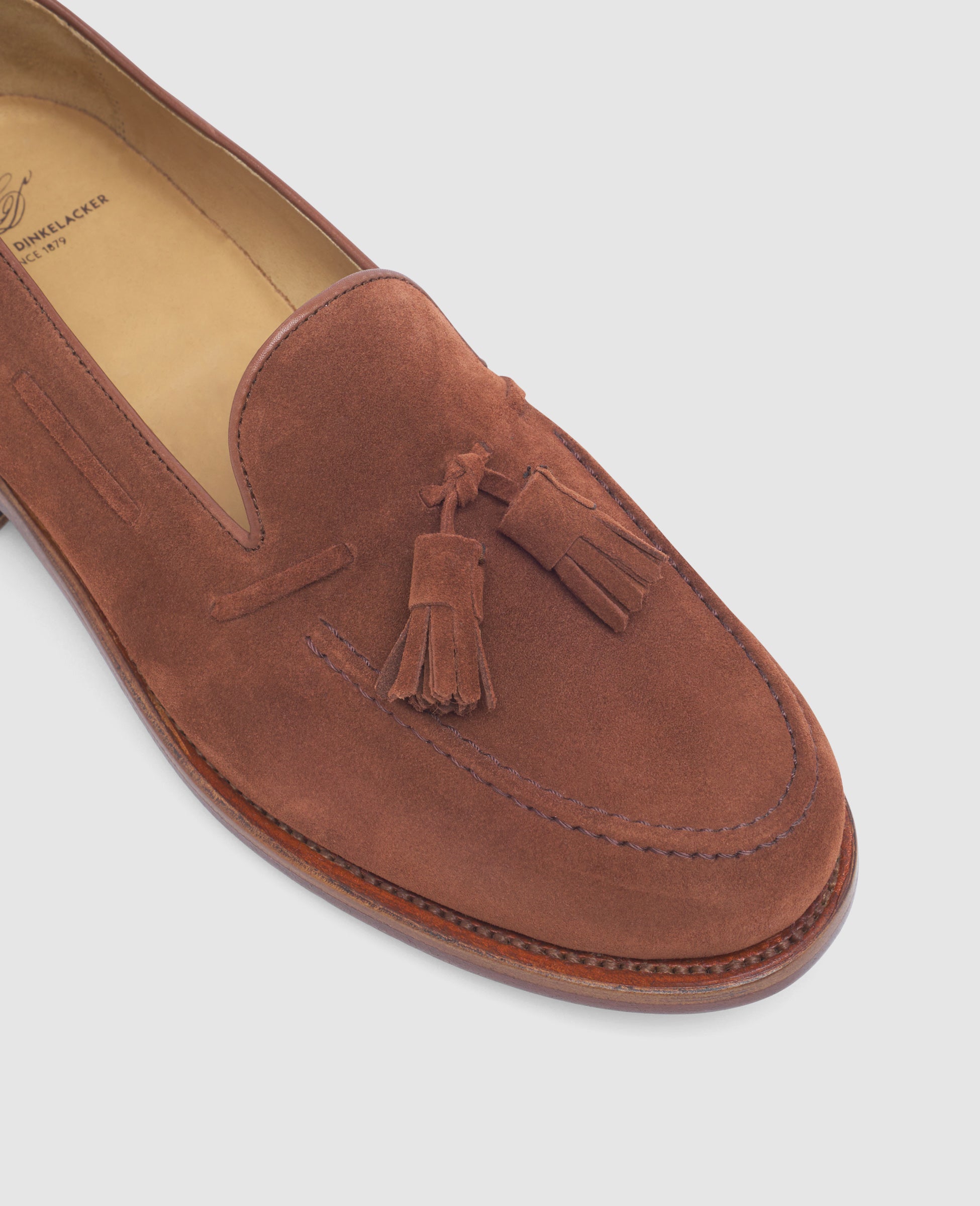 dinkelacker-wien-plain-tassel-v-loafer-rotbraun-velours image 4