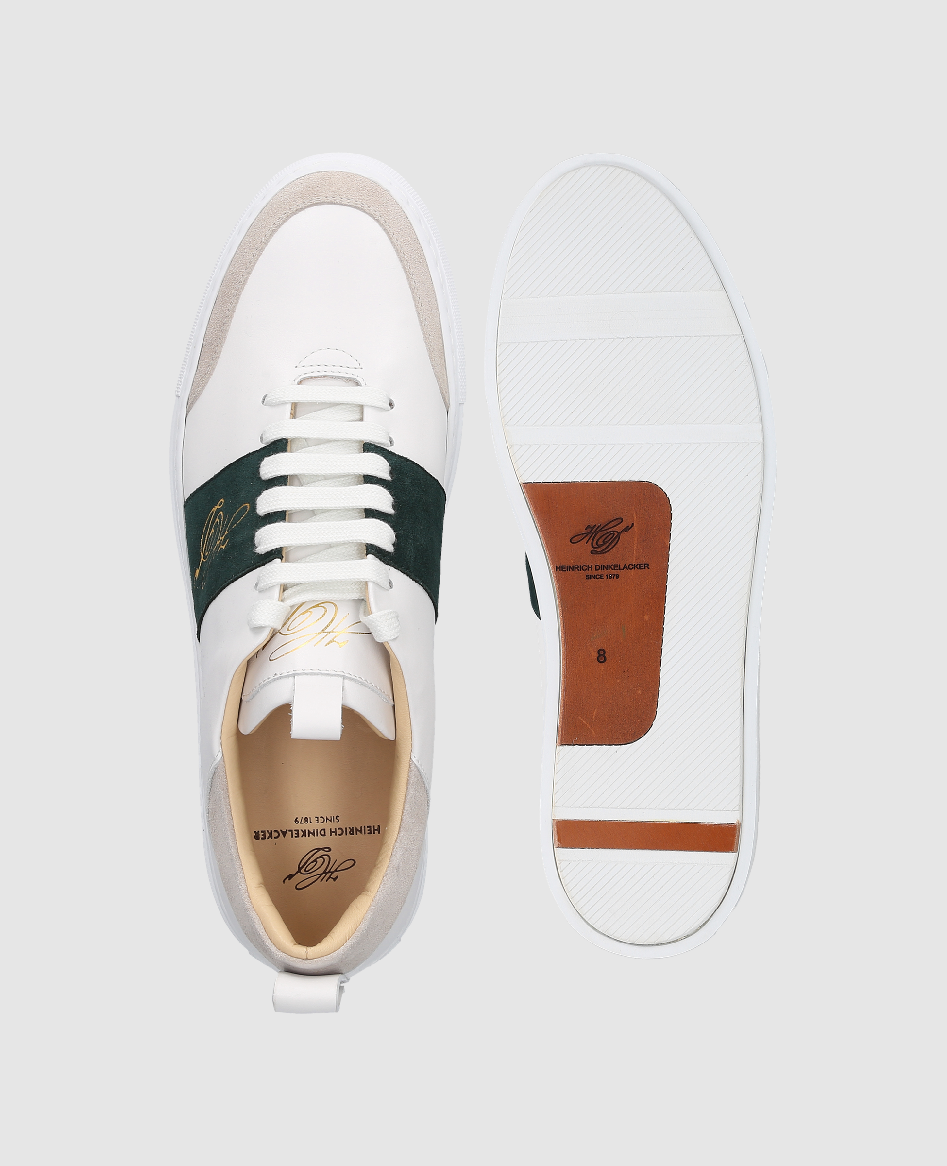 dinkelacker-turin-tennis-sneaker-wei-petrol-kalbsnappa image 6
