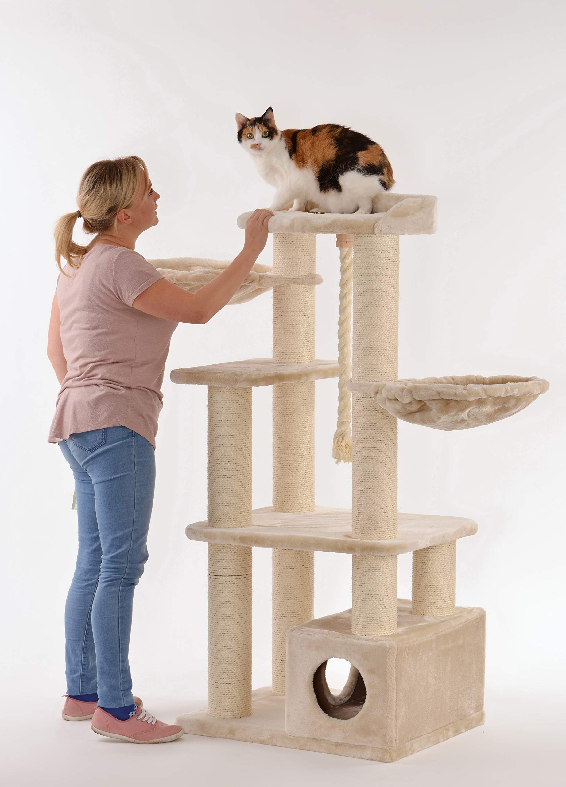 lycce-xxl-kratzbaum-alice-sisal-beige-143-cm-f-r-gro-e-und-schwere-katzen image 2