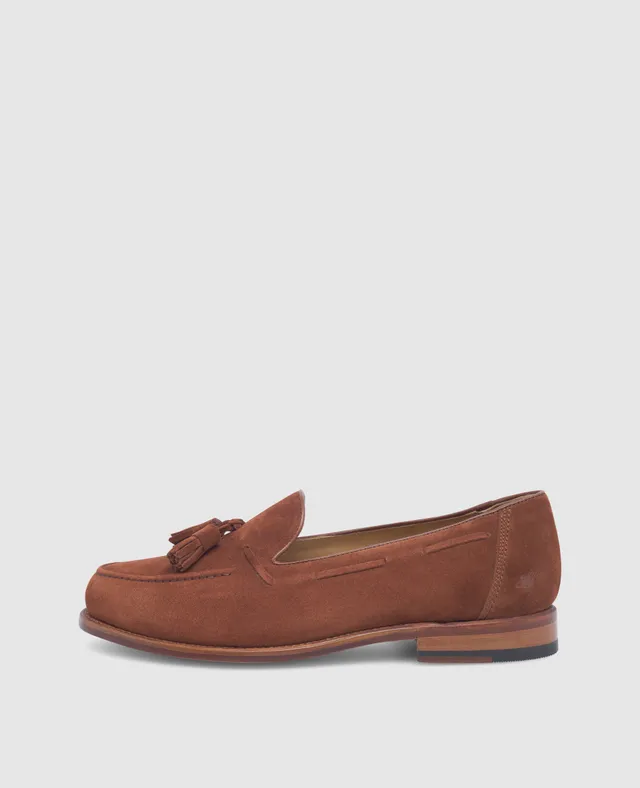 dinkelacker-wien-plain-tassel-v-loafer-rotbraun-velours image 1