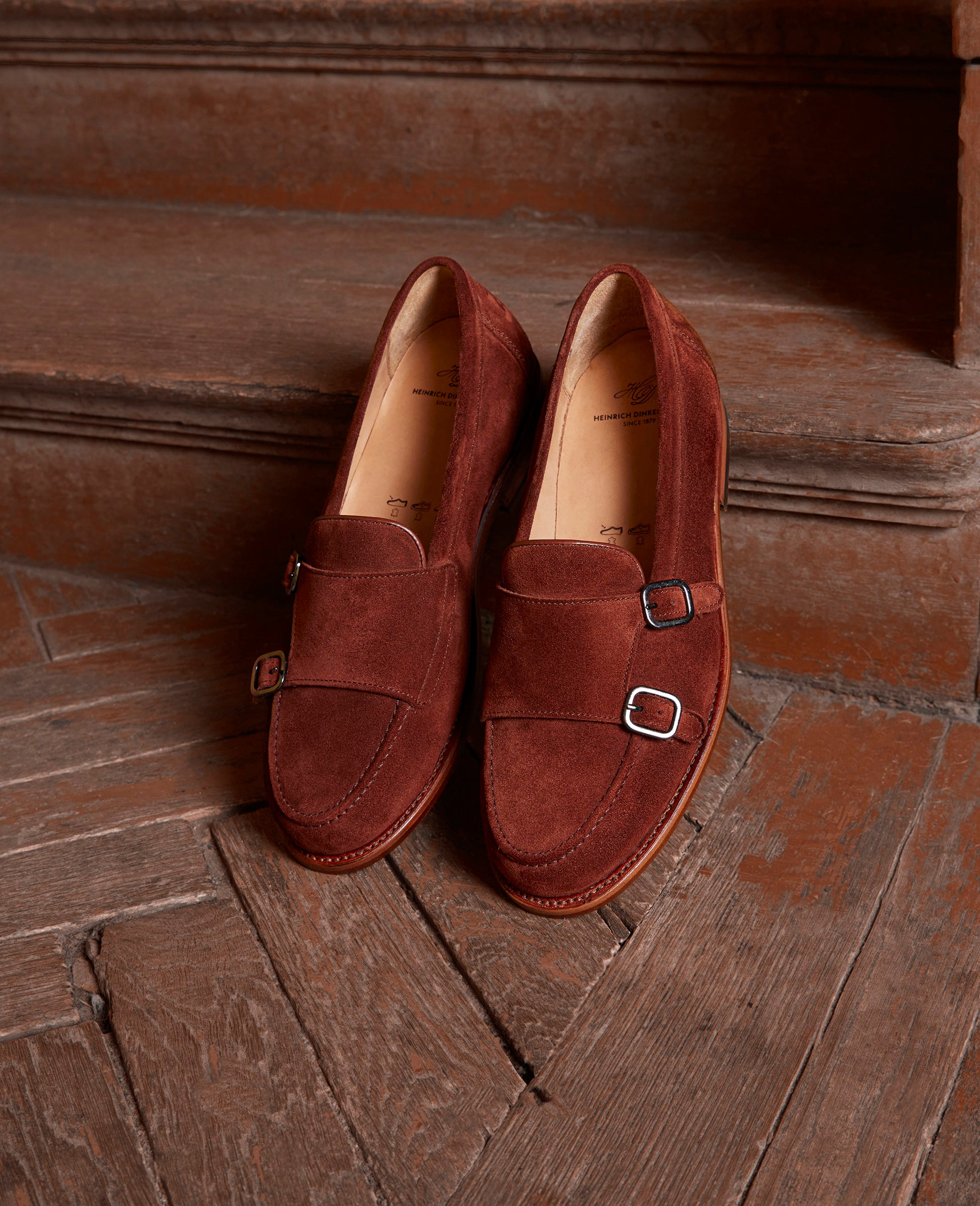 dinkelacker-wien-double-monk-v-rotbraun-kalbsvelours-schnallenschuh image 7