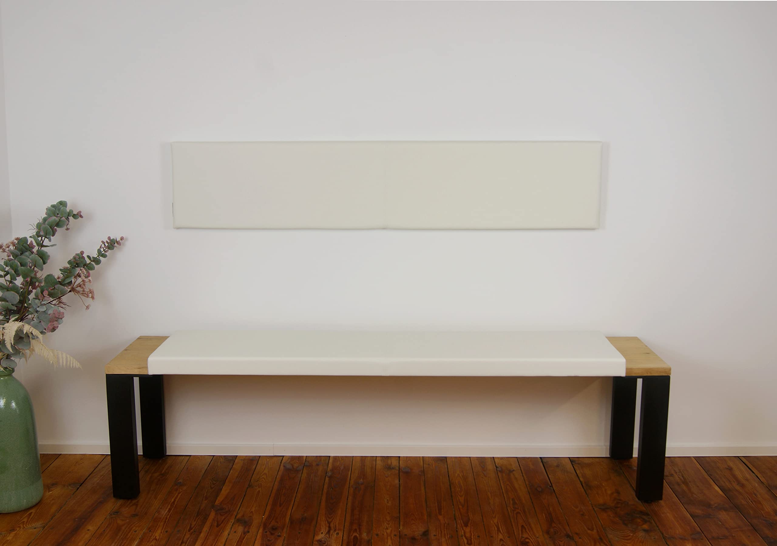 lycce-klemmkissen-sitzkissen-kunstleder-wei-115-x-38-cm-2-sitzer image 2