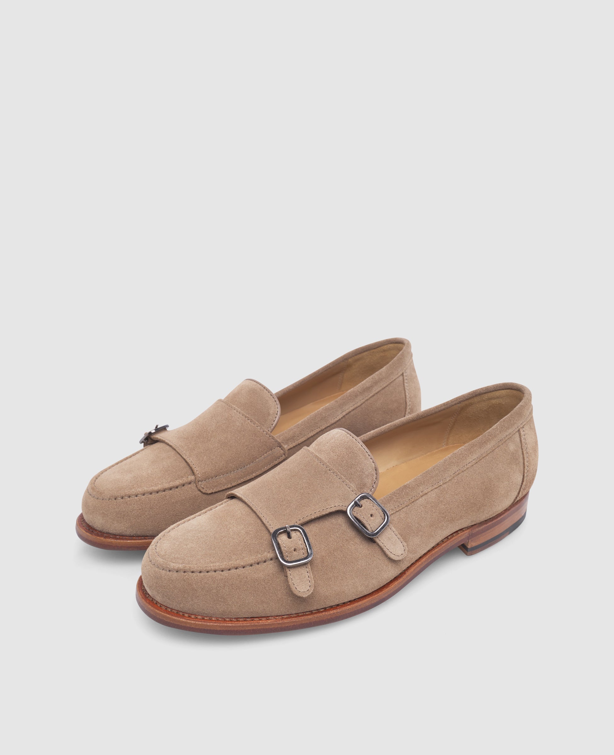 dinkelacker-wien-double-monk-v-beige-kalbsvelours-schnalle image 2