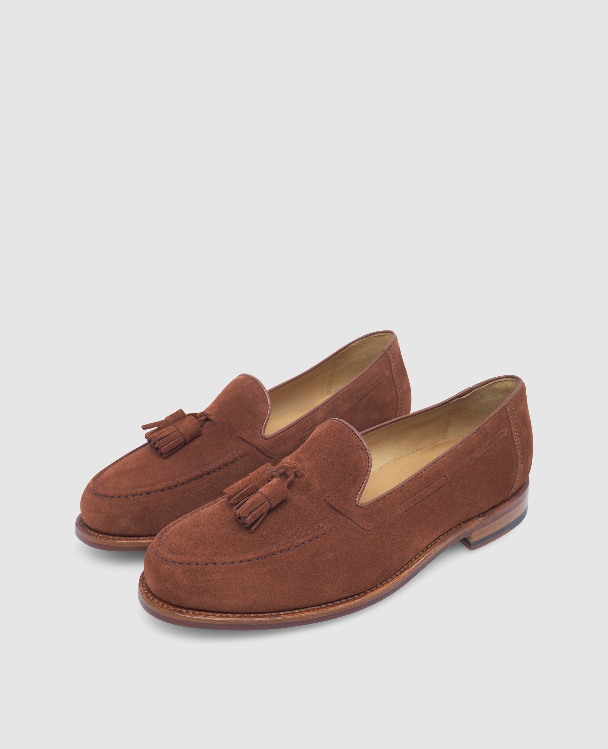 dinkelacker-wien-plain-tassel-v-loafer-rotbraun-velours image 2