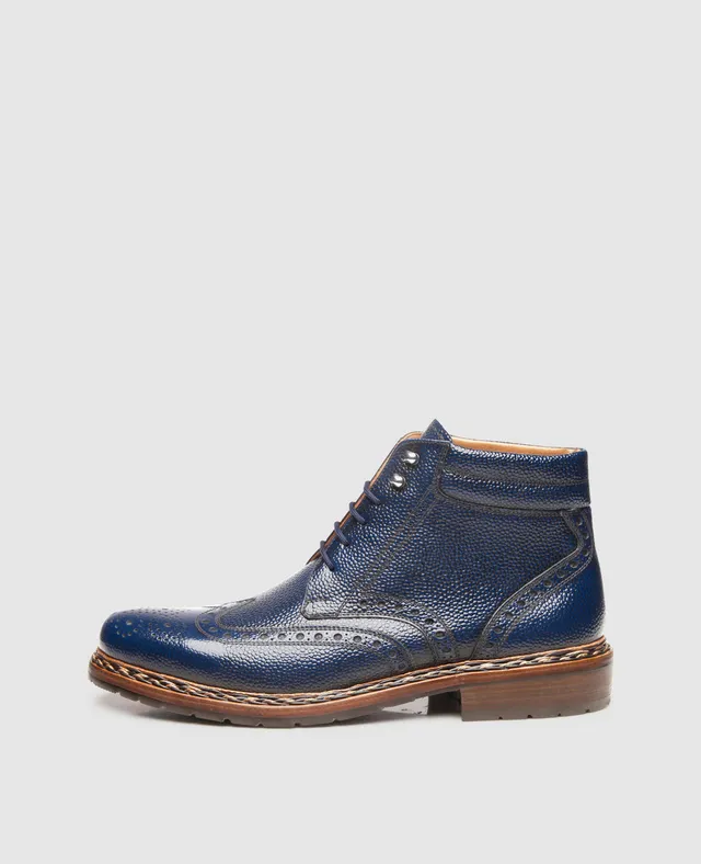 dinkelacker-buda-full-brogue-boot-blue-art-grain-kalbsleder image 1