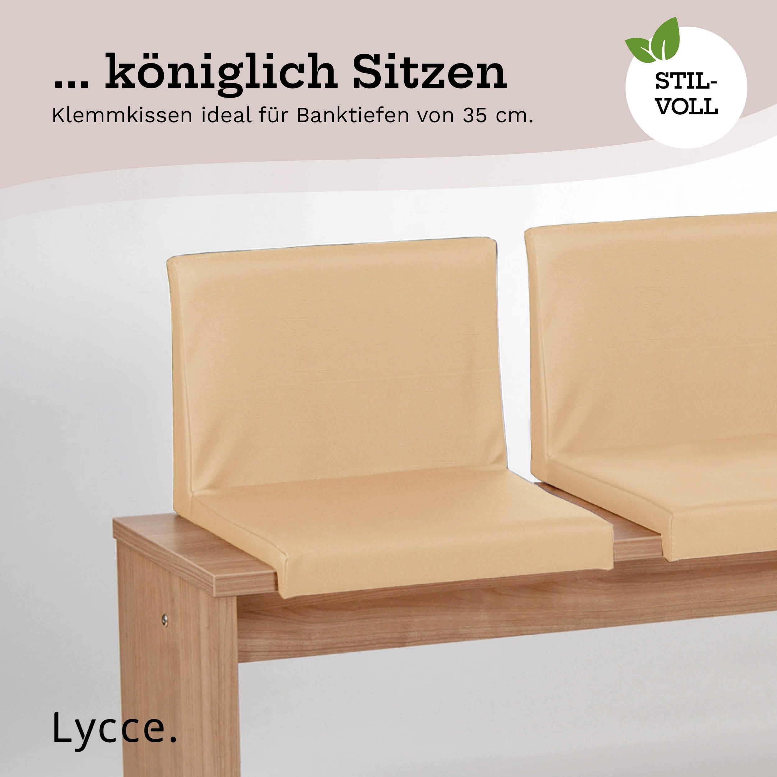 lycce-bankauflage-klemmkissen-1-leiste-mit-r-ckenkissen-kunstleder-beige image 5